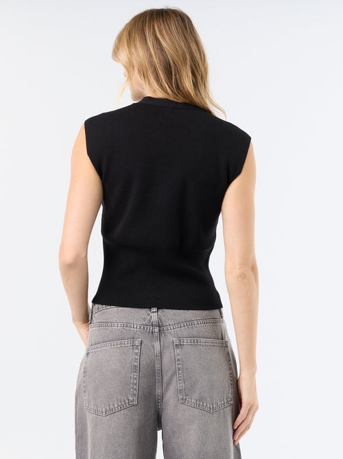 Gilet sans manches avec boutons dorés - Kiabi