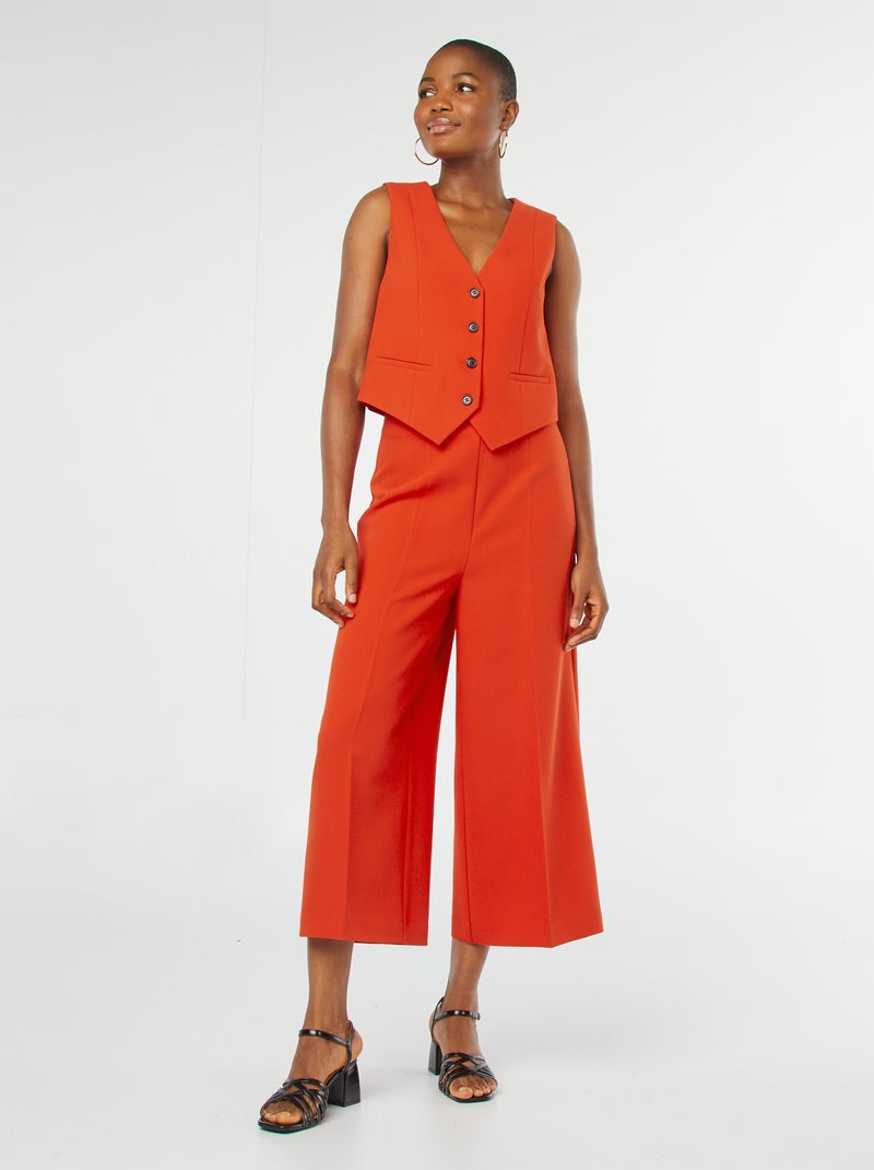 Gilet sans manches avec col en V ROuge - Kiabi