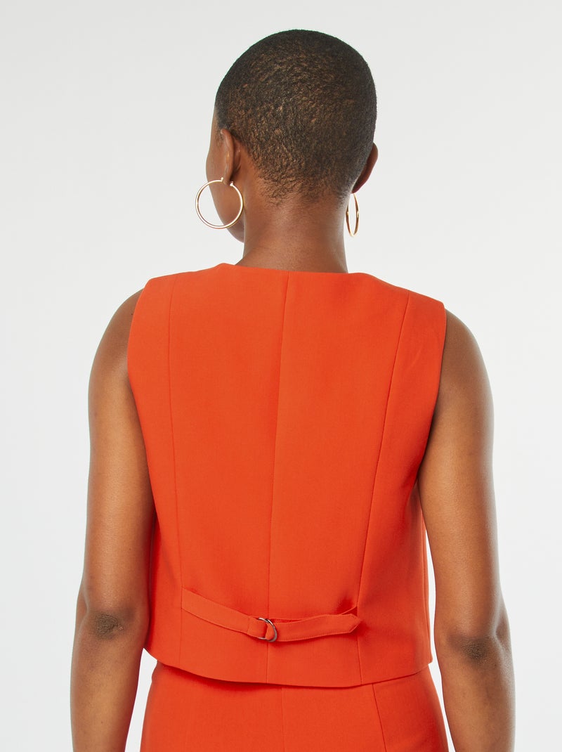 Gilet sans manches avec col en V ROuge - Kiabi