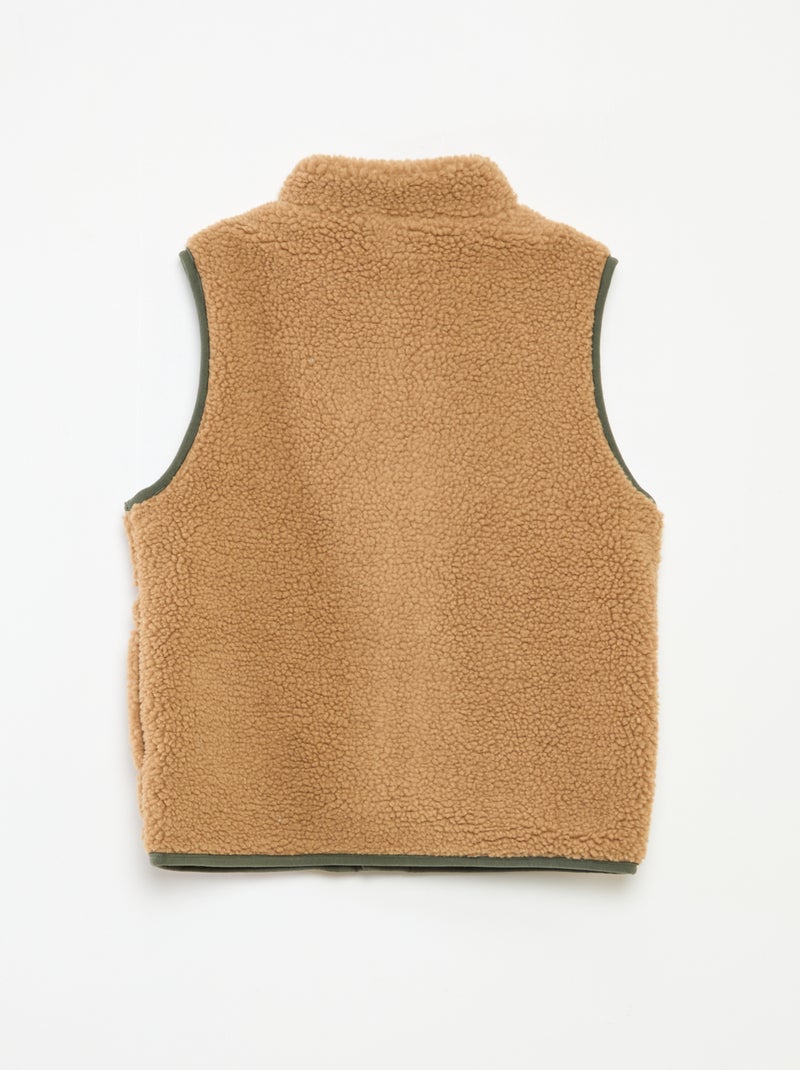 Gilet sans manches avec effet moutonné Beige - Kiabi