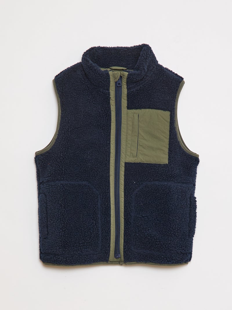 Gilet sans manches avec effet moutonné Bleu - Kiabi