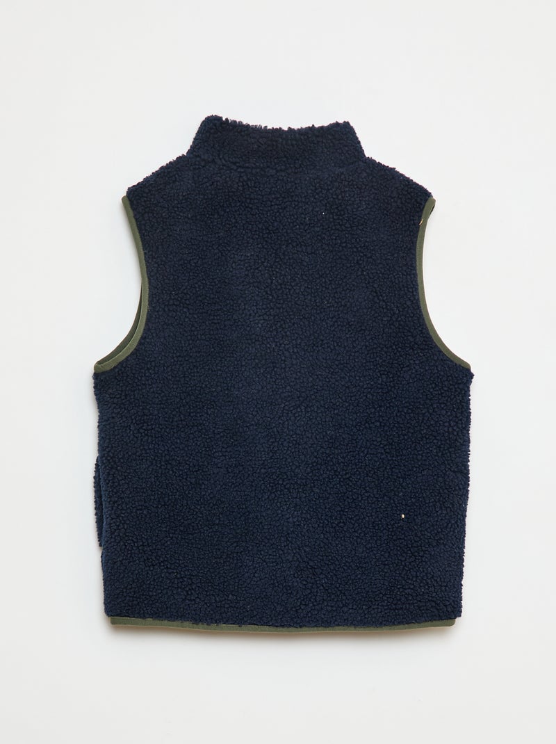 Gilet sans manches avec effet moutonné Bleu - Kiabi