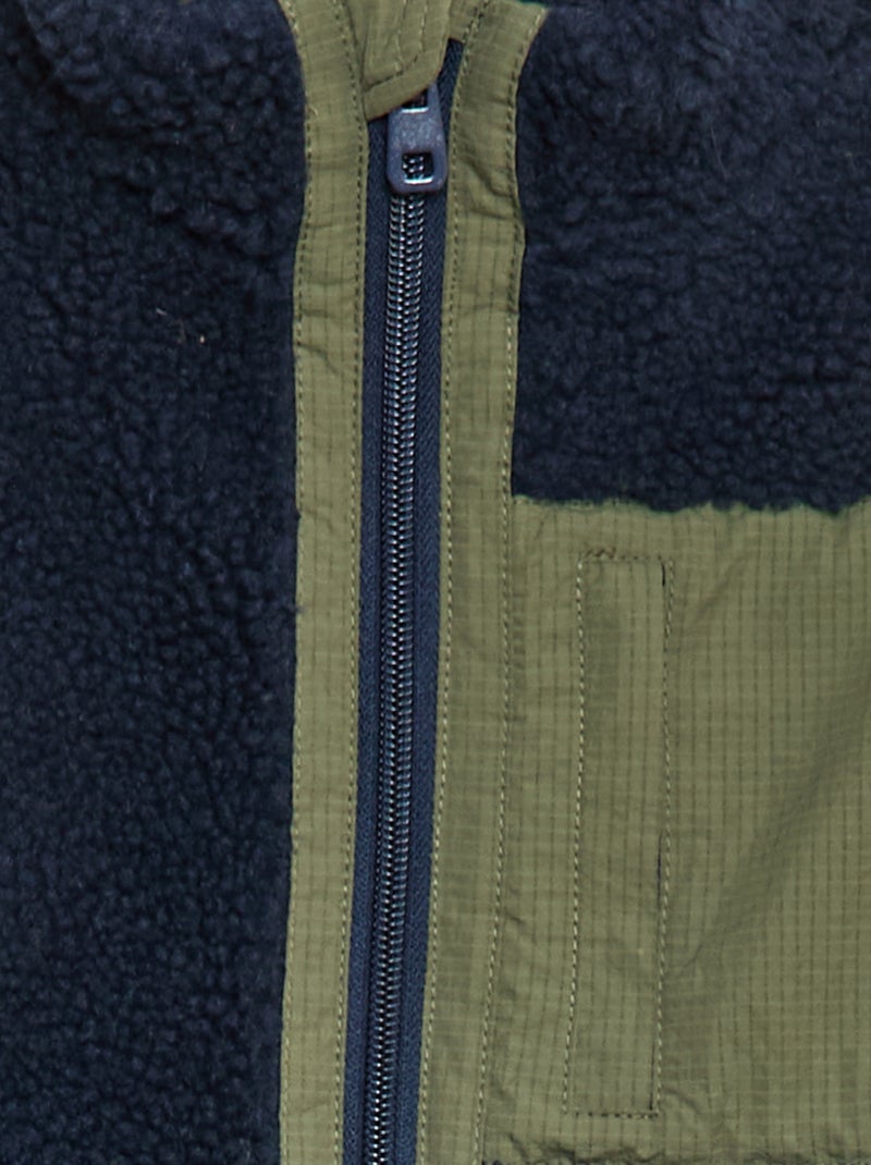 Gilet sans manches avec effet moutonné Bleu - Kiabi