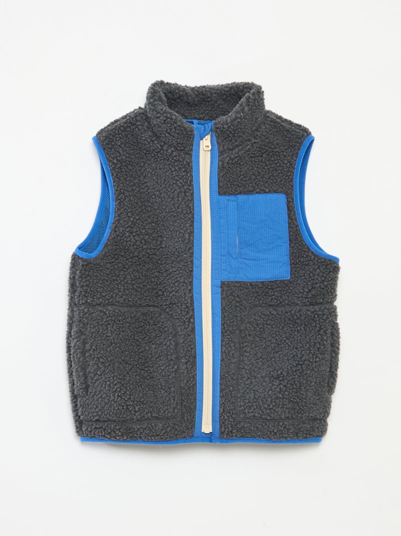 Gilet sans manches avec effet moutonné Gris - Kiabi