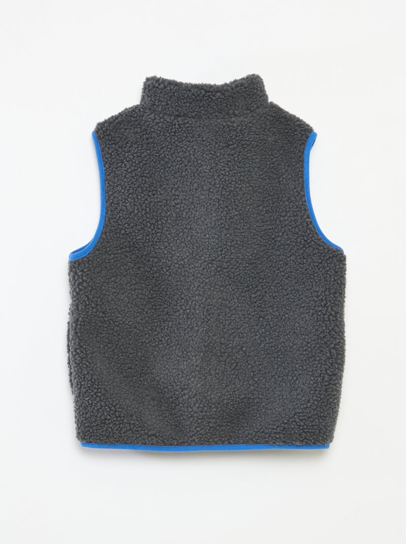Gilet sans manches avec effet moutonné Gris - Kiabi