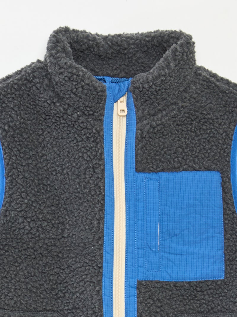 Gilet sans manches avec effet moutonné Gris - Kiabi