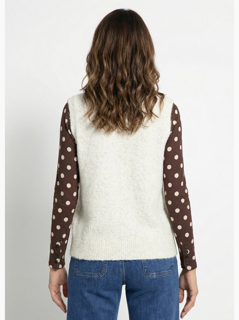 Gilet sans manches avec laine et alpaga - AFIBEL Beige - Kiabi
