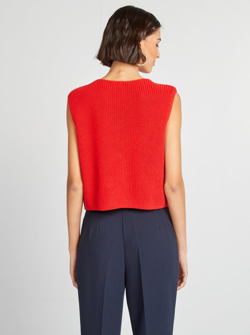Gilet sans manches avec liens à nouer Rouge - Kiabi