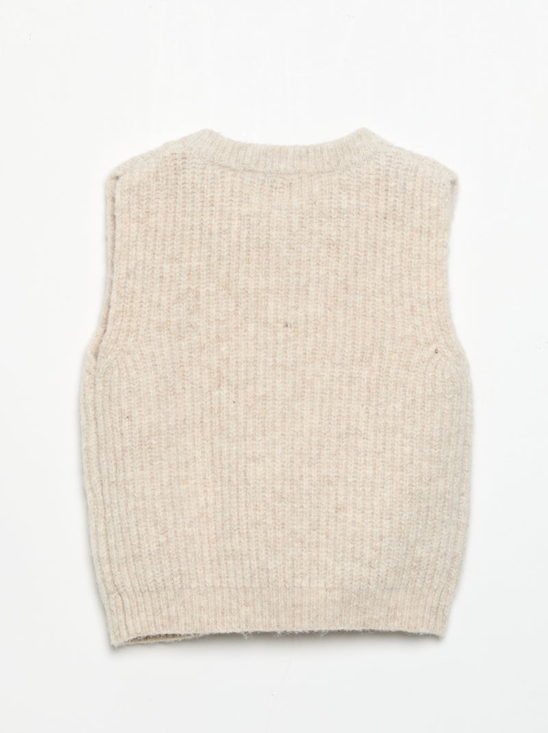 Gilet sans manches avec poches Beige - Kiabi