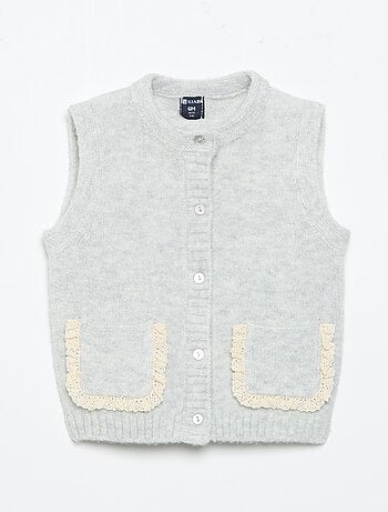 Gilet sans manches avec poches brodées