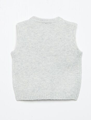 Gilet sans manches avec poches brodées