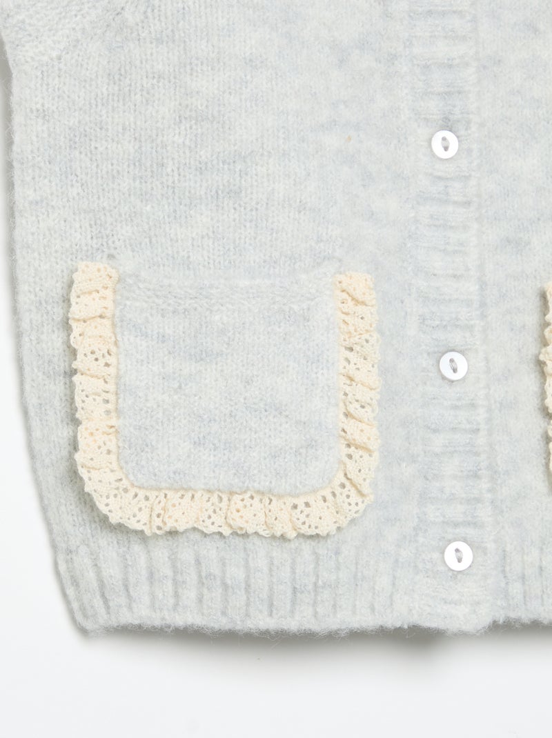 Gilet sans manches avec poches brodées Gris - Kiabi