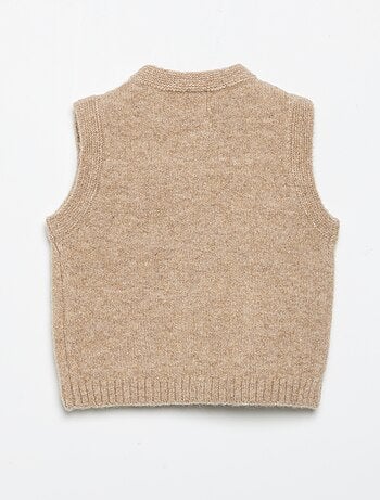 Gilet sans manches avec poches brodées