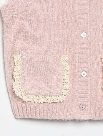 Gilet sans manches avec poches brodées