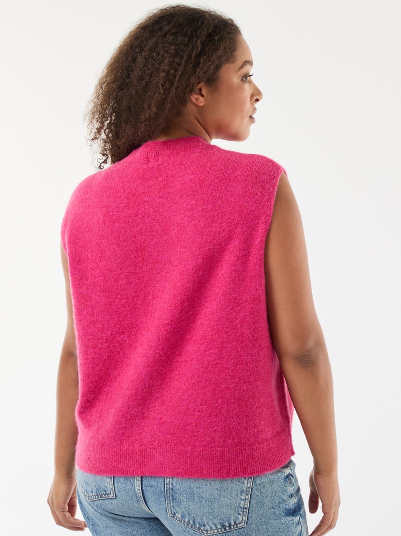 Gilet sans manches boutonné Rose - Kiabi