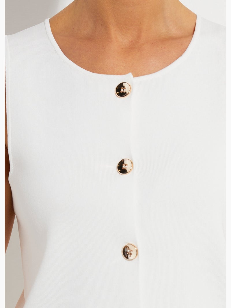 Gilet sans manches boutons dorés - afibel Ecru - Kiabi
