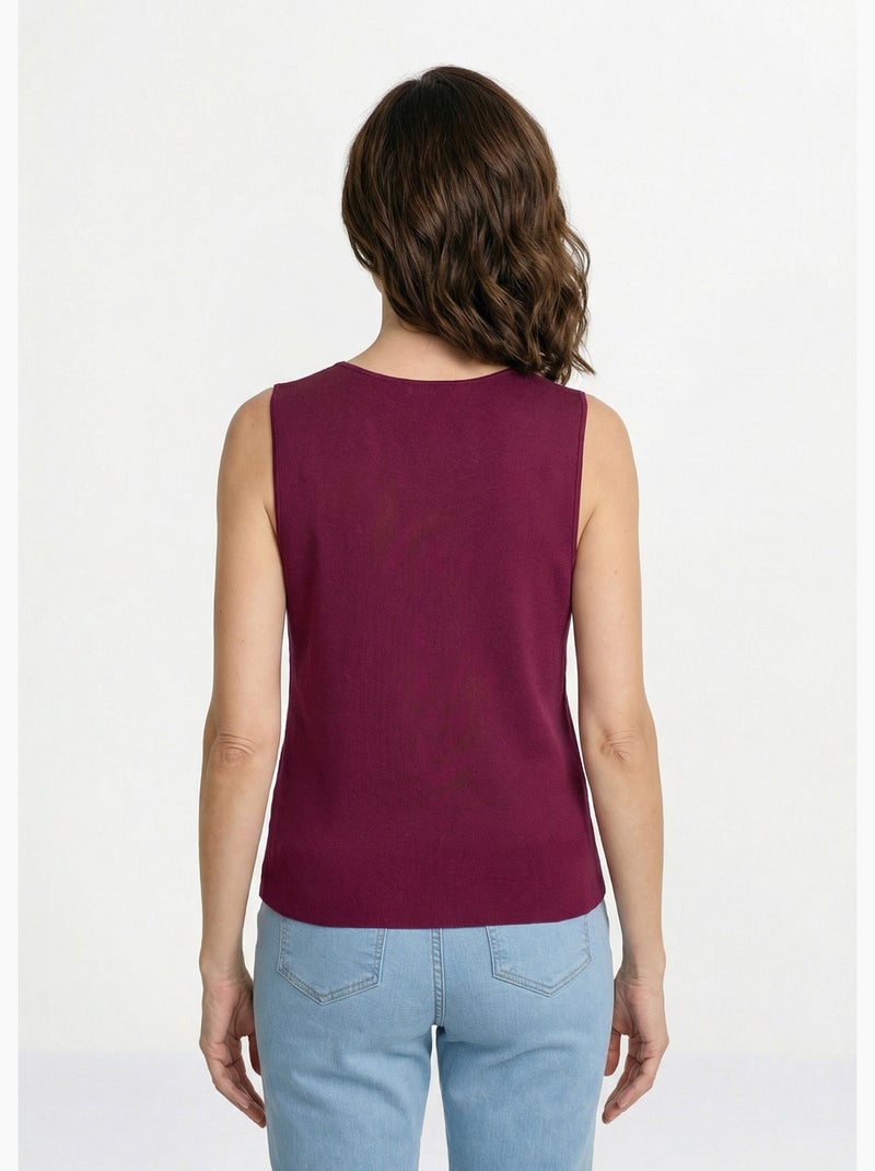 Gilet sans manches boutons dorés - afibel Prune - Kiabi