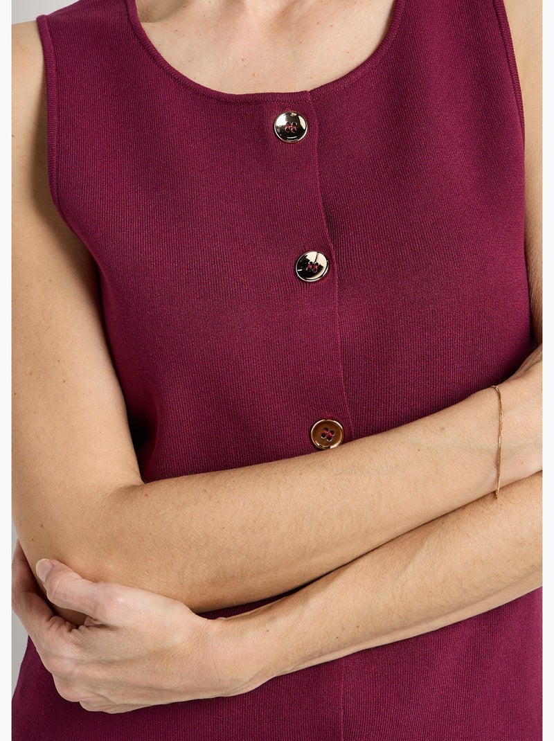Gilet sans manches boutons dorés - afibel Prune - Kiabi