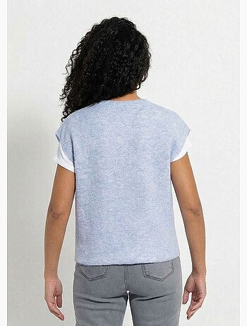 Gilet sans manches boutons dorés maille bouclette - Afibel