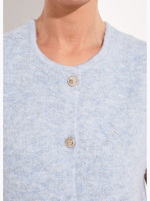 Gilet sans manches boutons dorés maille bouclette - Afibel - Kiabi