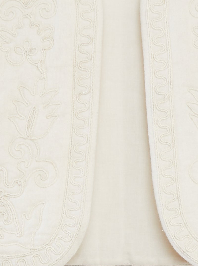 Gilet sans manches brodé BLANC - Kiabi