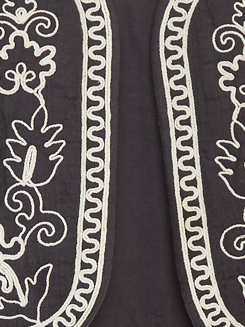 Gilet sans manches brodé NOIR - Kiabi