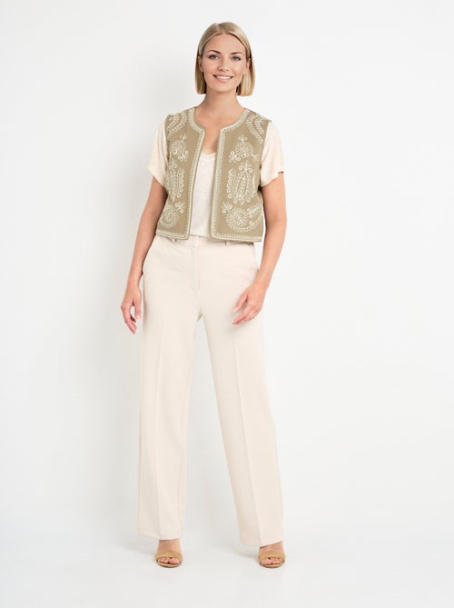 Gilet sans manches brodé style scandinave - AFIBEL - Kiabi