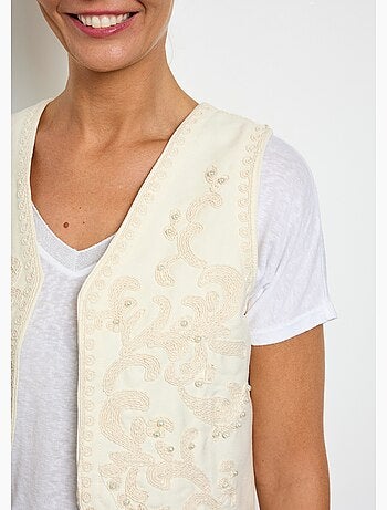 Gilet sans manches broderies et perles - AFIBEL