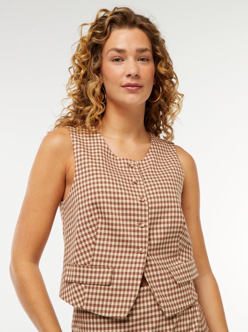 Gilet sans manches carreaux vichy - Kiabi