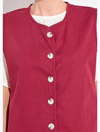 Gilet sans manches col rond en twill - afibel