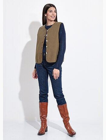 Gilet sans manches col rond en twill - afibel