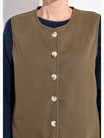 Gilet sans manches col rond en twill - afibel