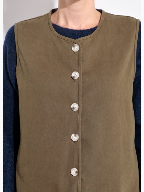 Gilet sans manches col rond en twill - afibel - Kiabi Gilet sans manches col rond en twill - afibel - Kiabi