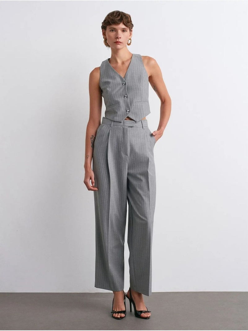 Gilet sans manches court à rayures femme dilvin Gris - Kiabi