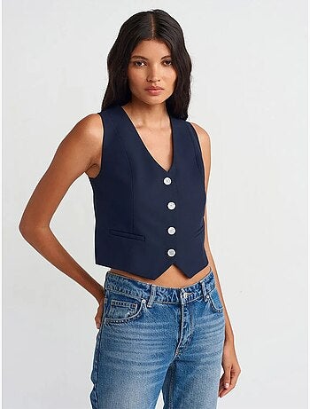 Gilet sans manches court femme dilvin