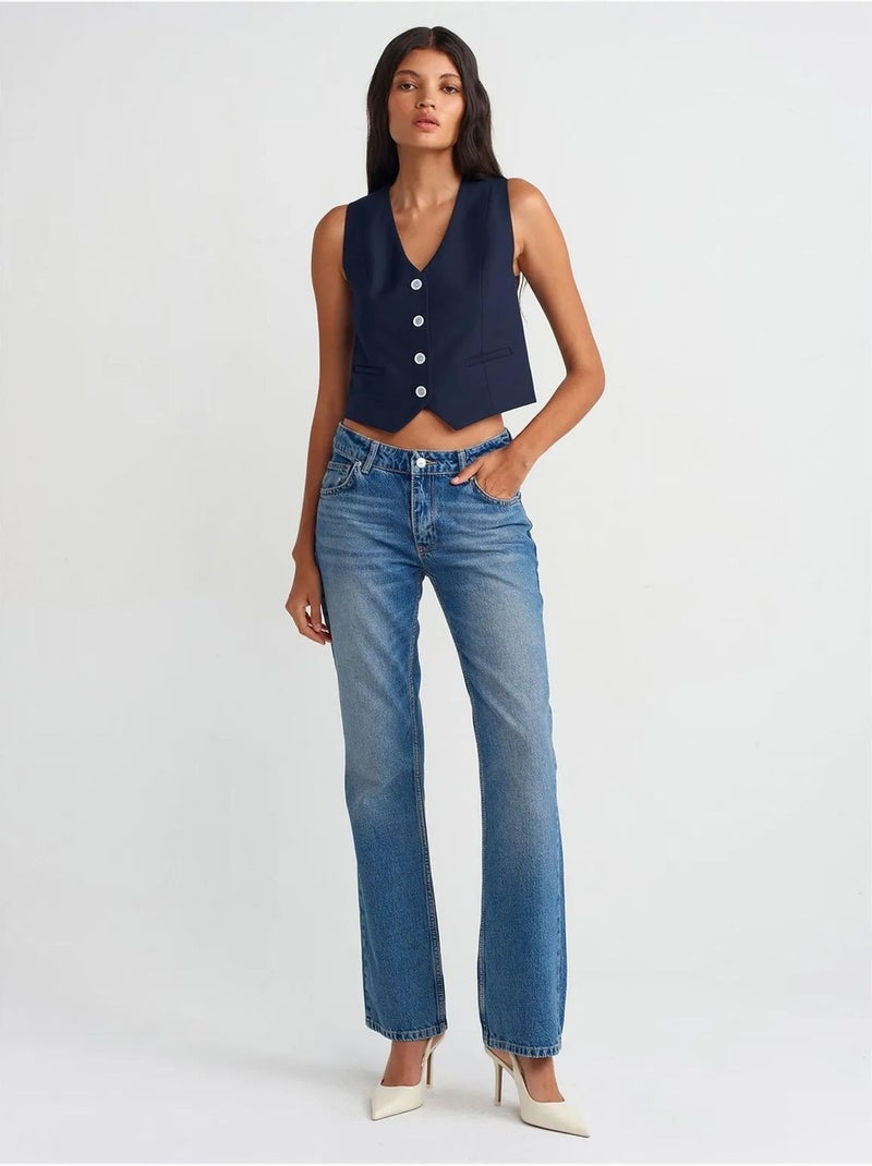 Gilet sans manches court femme dilvin Bleu marine - Kiabi