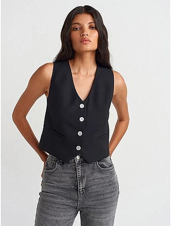 Gilet sans manches court femme dilvin