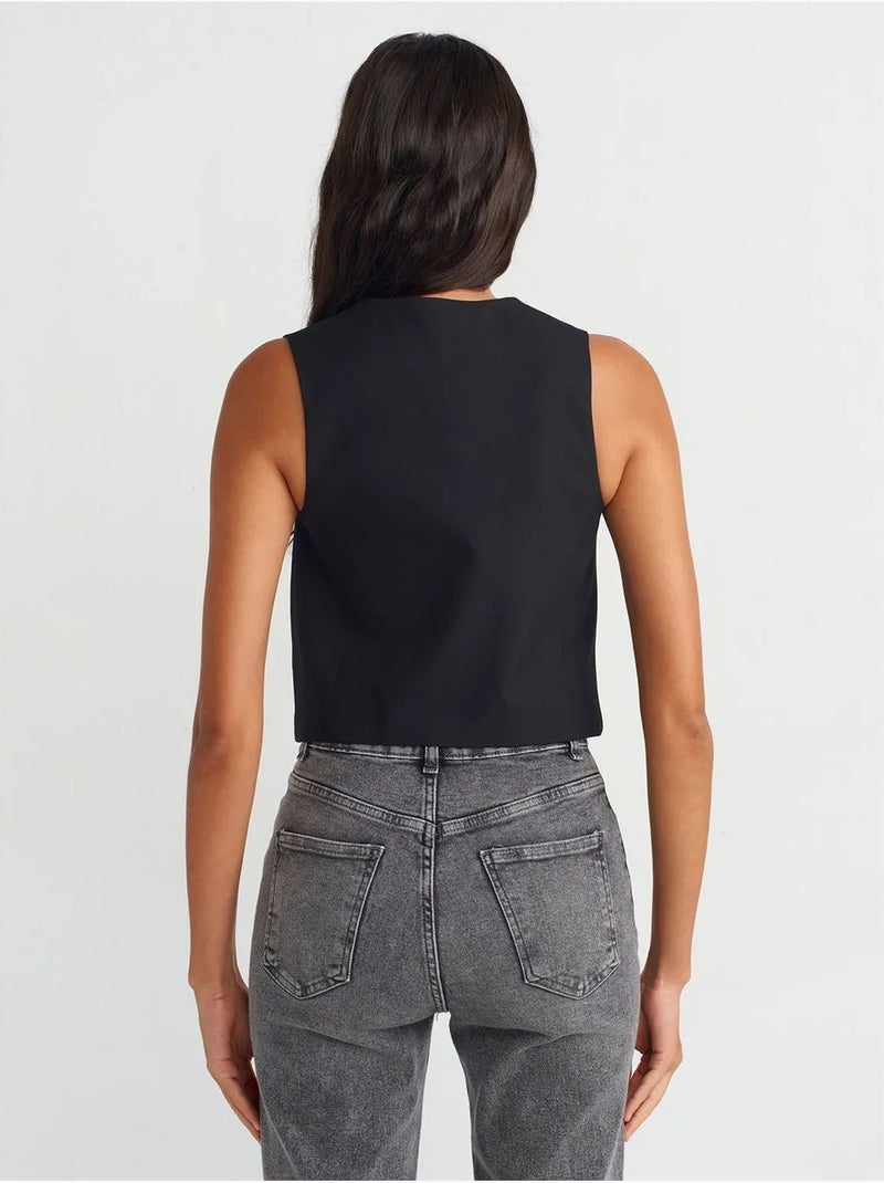 Gilet sans manches court femme dilvin Noir - Kiabi