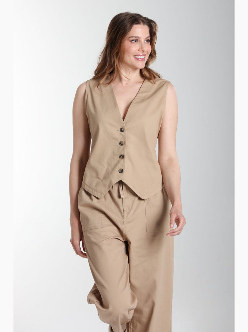 Gilet Sans Manches Delice | Gerard Pasquier Beige - Kiabi