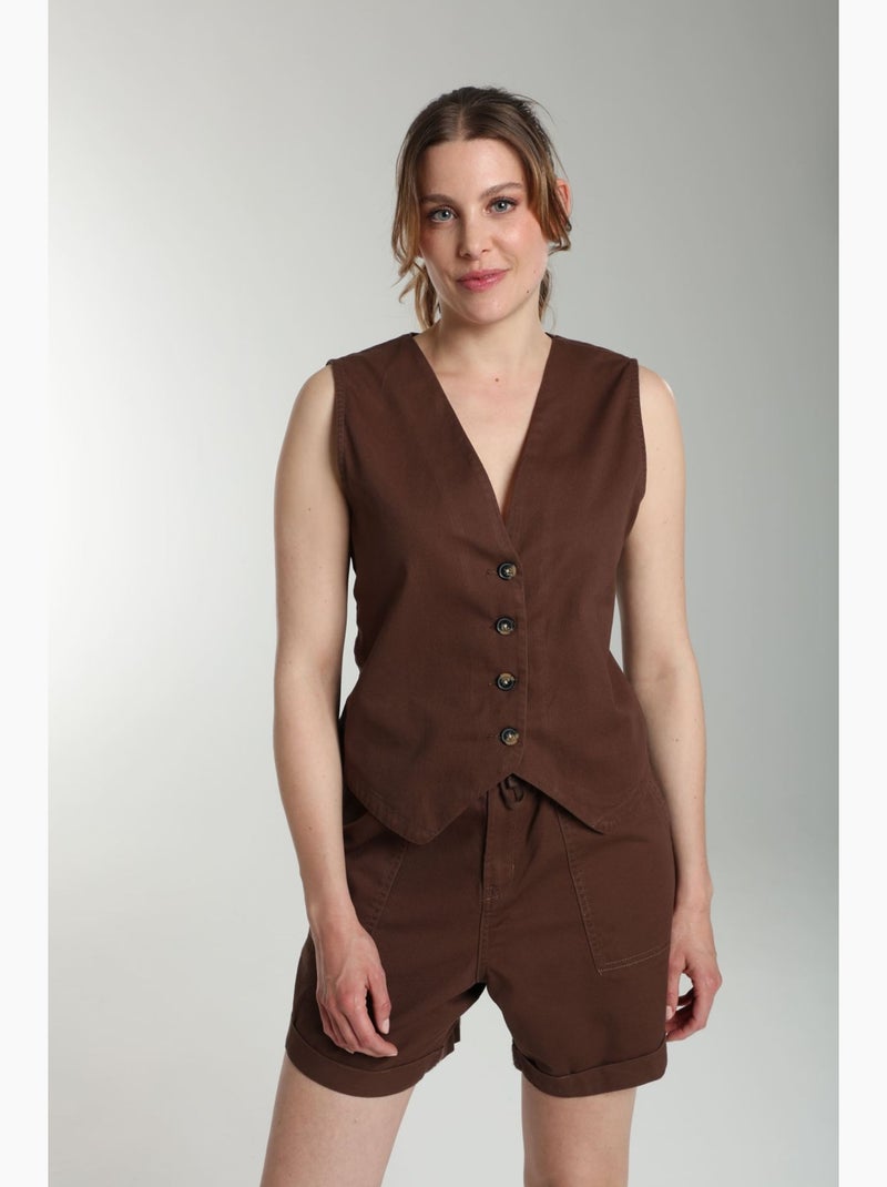 Gilet Sans Manches Delice | Gerard Pasquier Marron - Kiabi