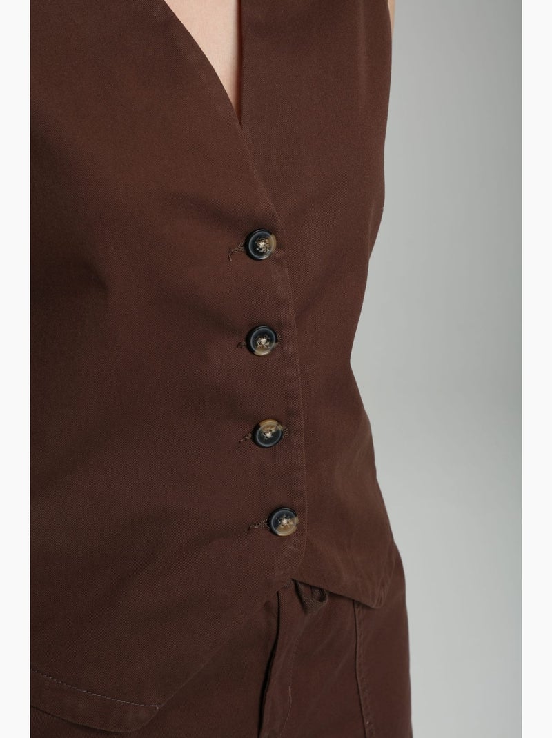 Gilet Sans Manches Delice | Gerard Pasquier Marron - Kiabi