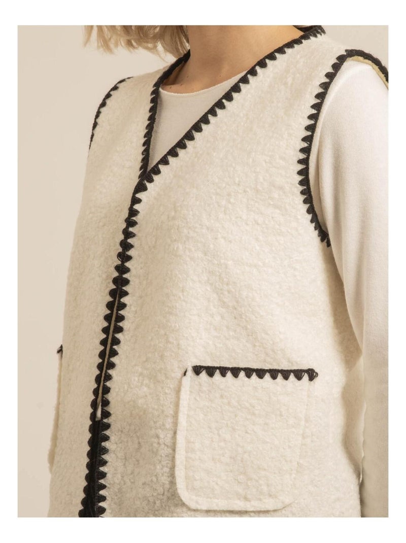 Gilet sans manches effet bouclé KARAH Noir - Kiabi