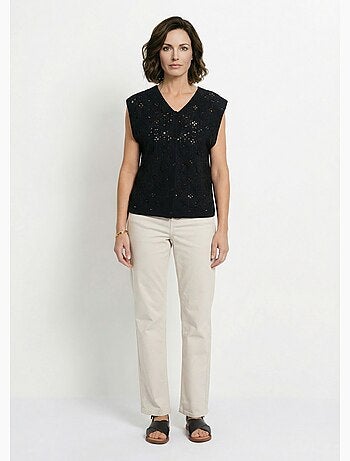 Gilet sans manches effet crochet - afibel