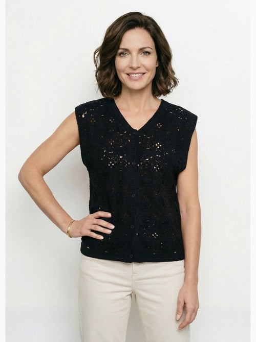 Gilet sans manches effet crochet - afibel - Kiabi