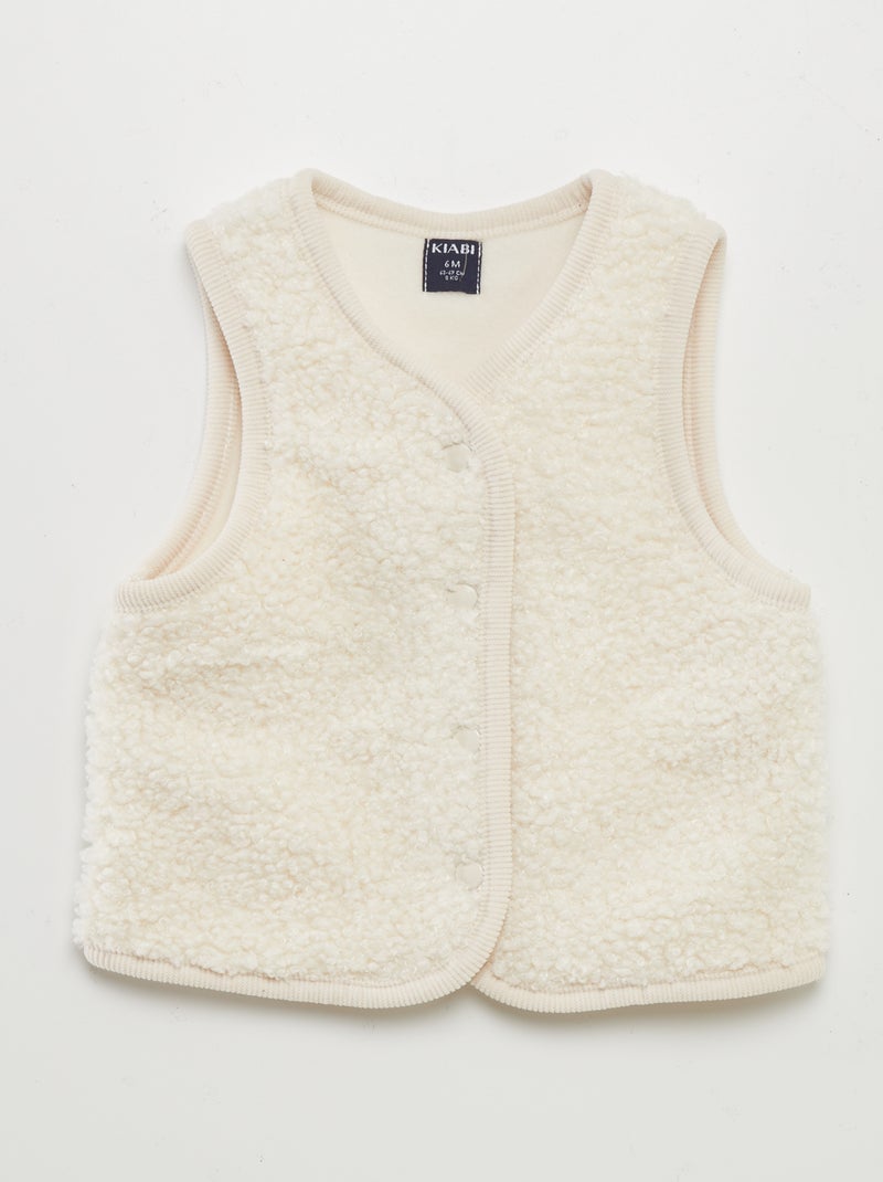 Gilet sans manches effet moutonné Beige - Kiabi