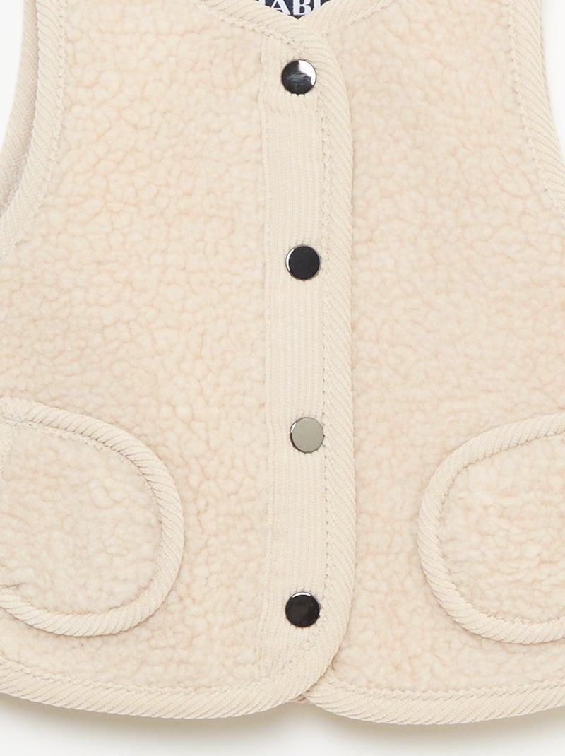 Gilet sans manches effet moutonné Beige - Kiabi