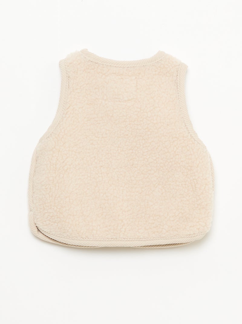 Gilet sans manches effet moutonné Beige - Kiabi