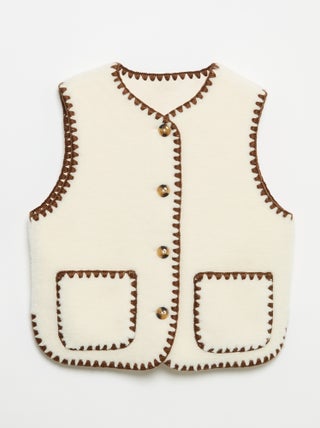 Gilet sans manches effet moutonné