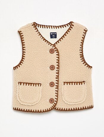 Gilet sans manches effet moutonné
