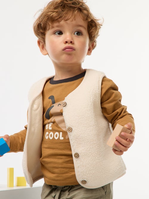 Gilet sans manches effet moutonné - Kiabi